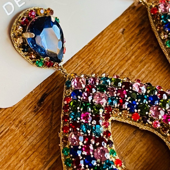 NWT Deepa Gurnani Luxe Beaded Crystal Chandeliers - Picture 7 of 16